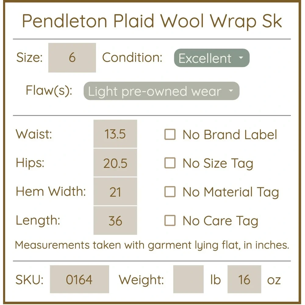 Pendleton Womens Vintage Plaid Wool Wrap Maxi Skirt 6 Brown Dark Academia Luxury - Picture 8 of 8